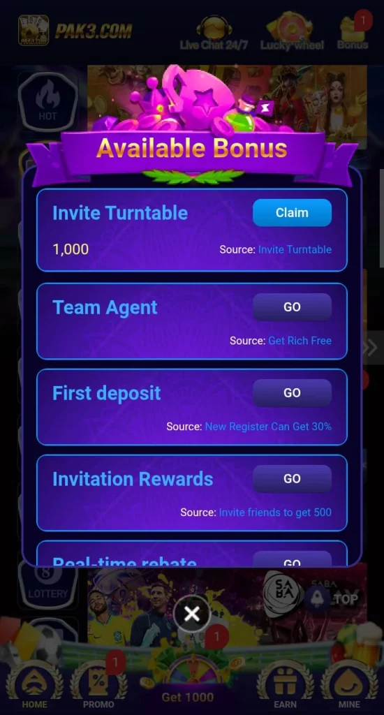 PAK3 Game Bonuses