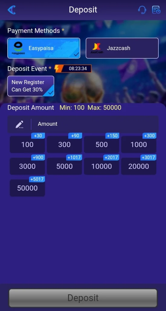 PAK3 Game Deposits