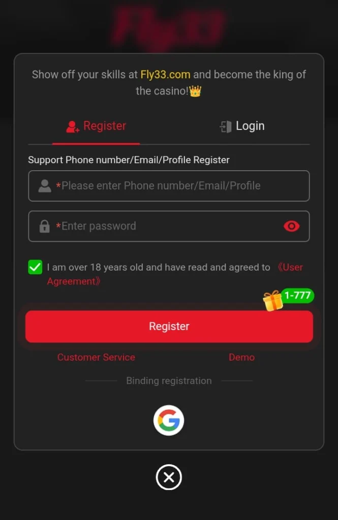 Fly33 Game Register