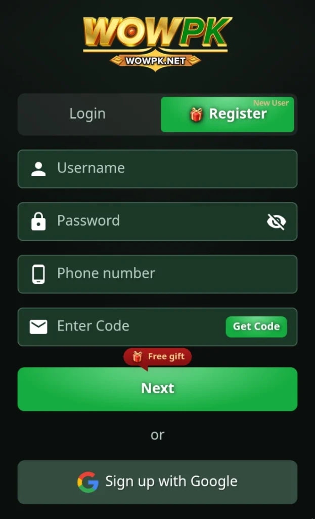 Wowpk Game Register