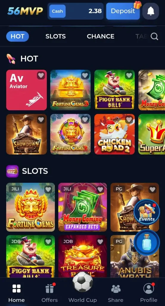 Available Games in 56MVP Game