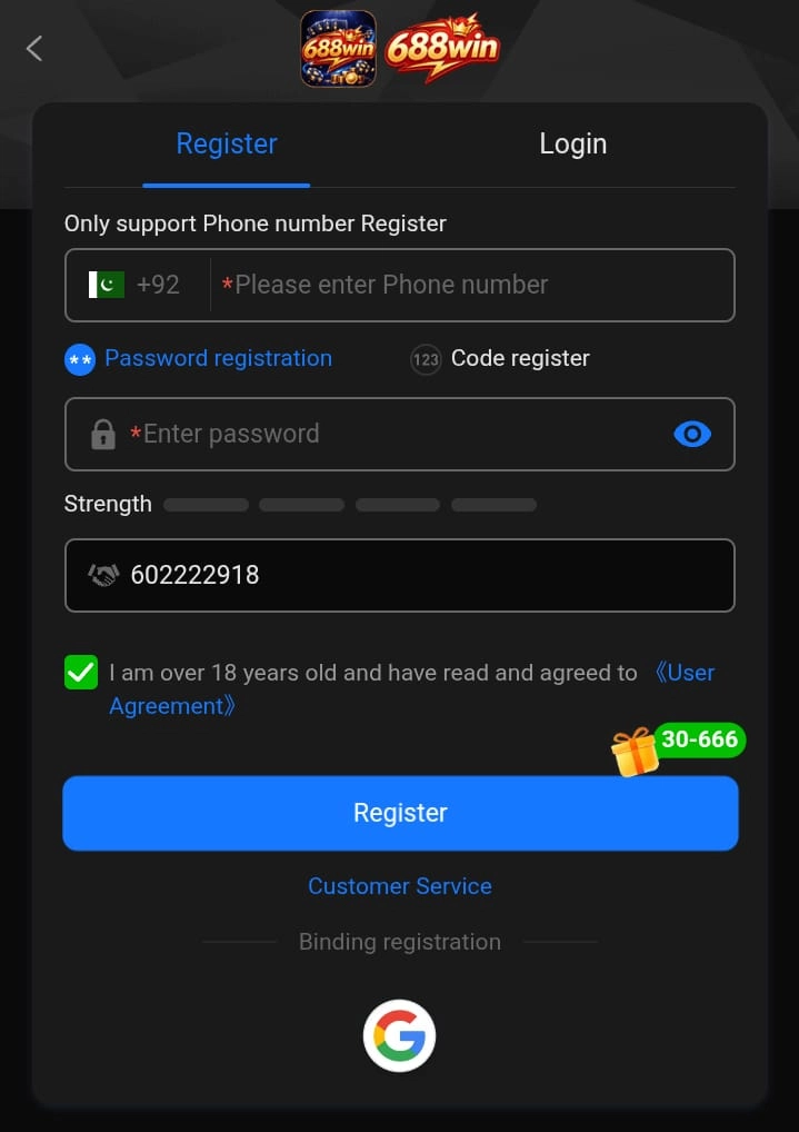 688 Win Game Register