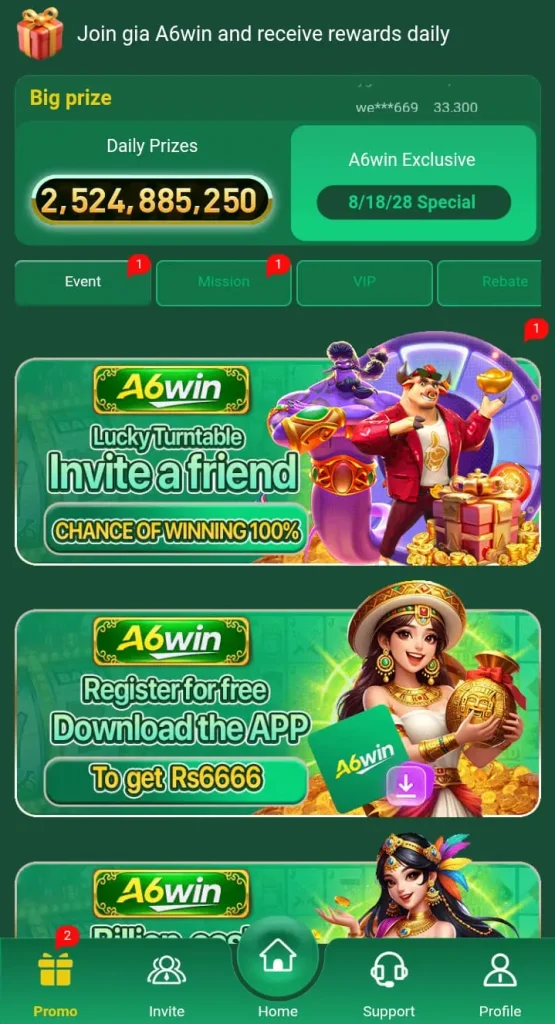 A6win Game Bonuses
