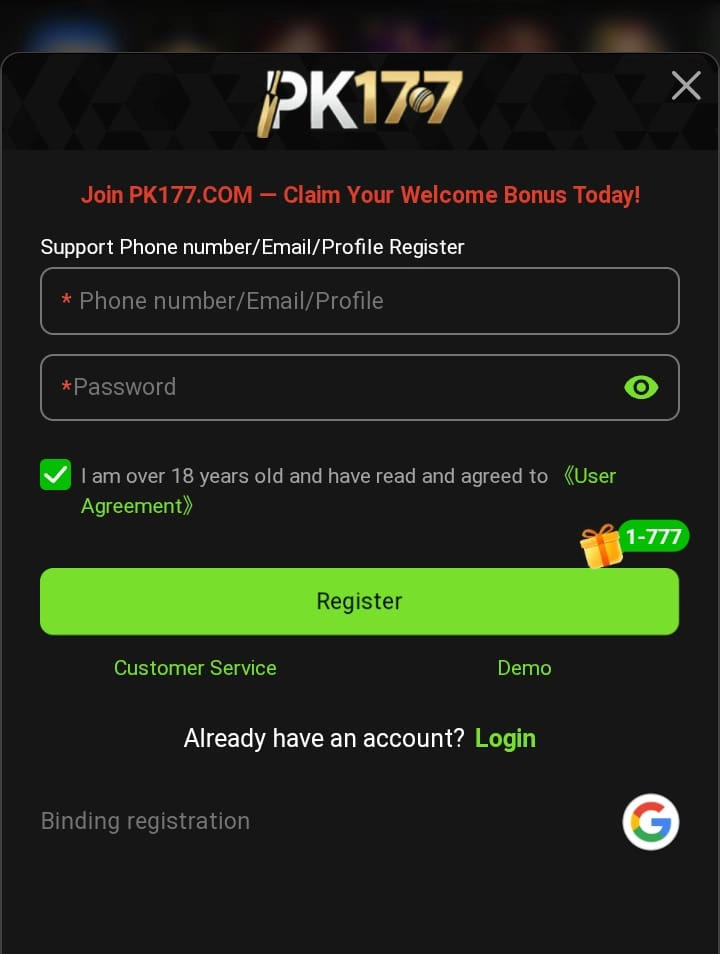PK177 Game Register