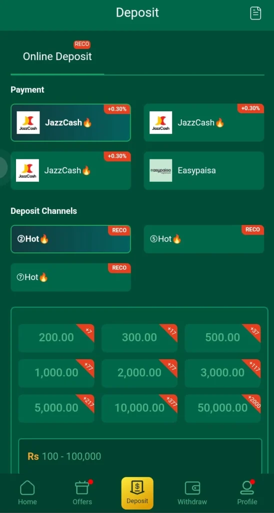 Deposit Methods in the Eu777 Game
