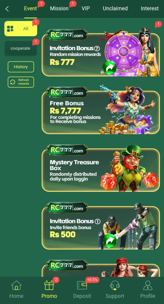 RC777 Game Bonuses