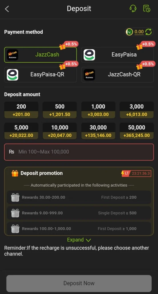 ZS999 Game Deposit