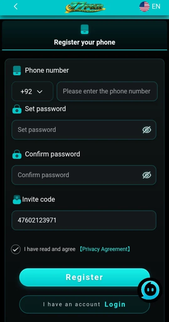 77PKR Game Register