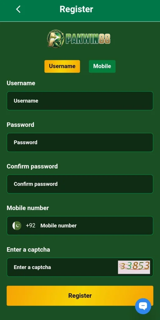 PakWin88 Game Register