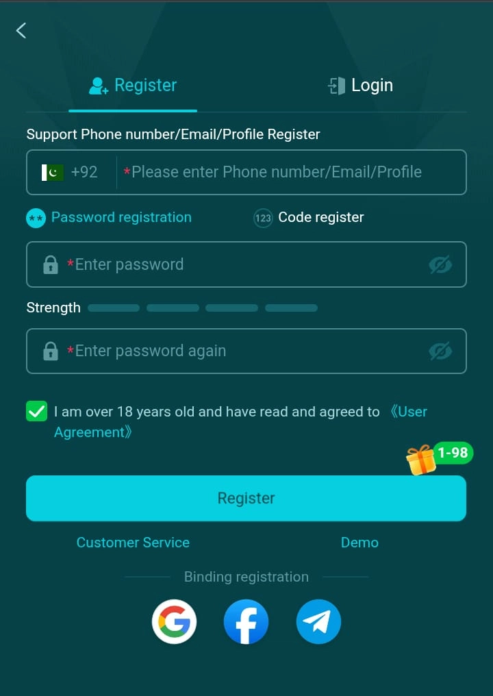HH98 Game Register