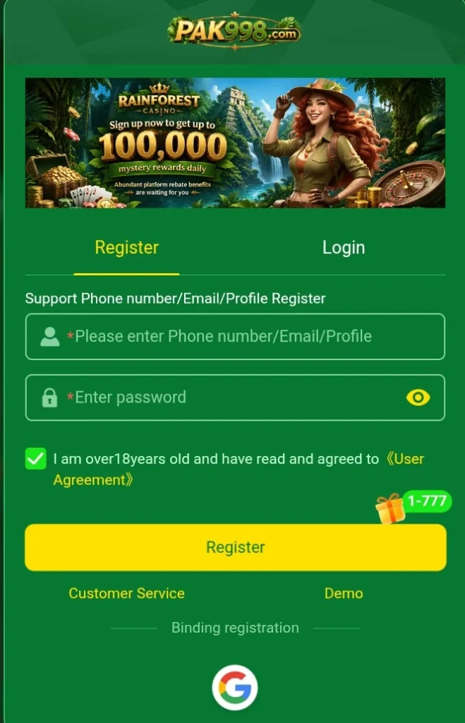 Pak998 Game Register