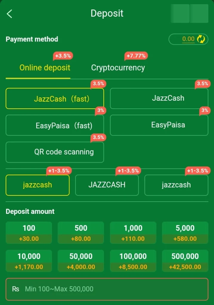 Pak998 Game Deposit