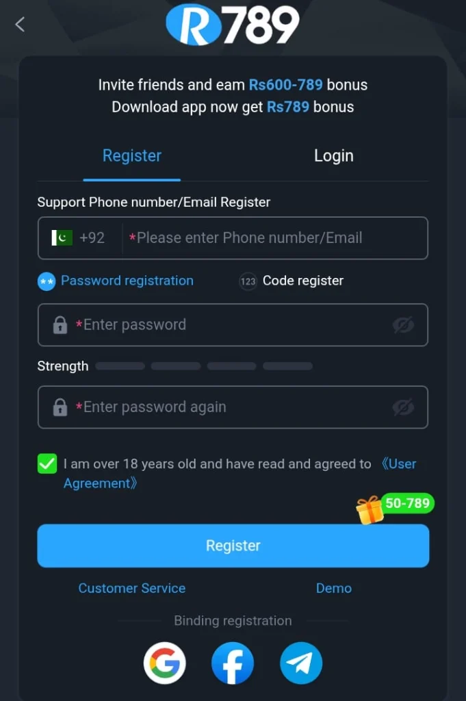 R789 Game Register