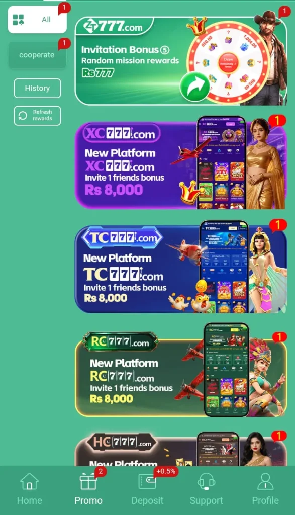 ZT777 Game Bonuses