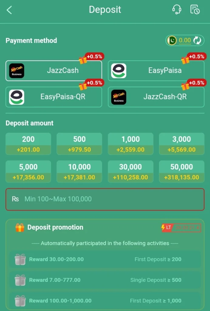 ZT777 Game Deposits
