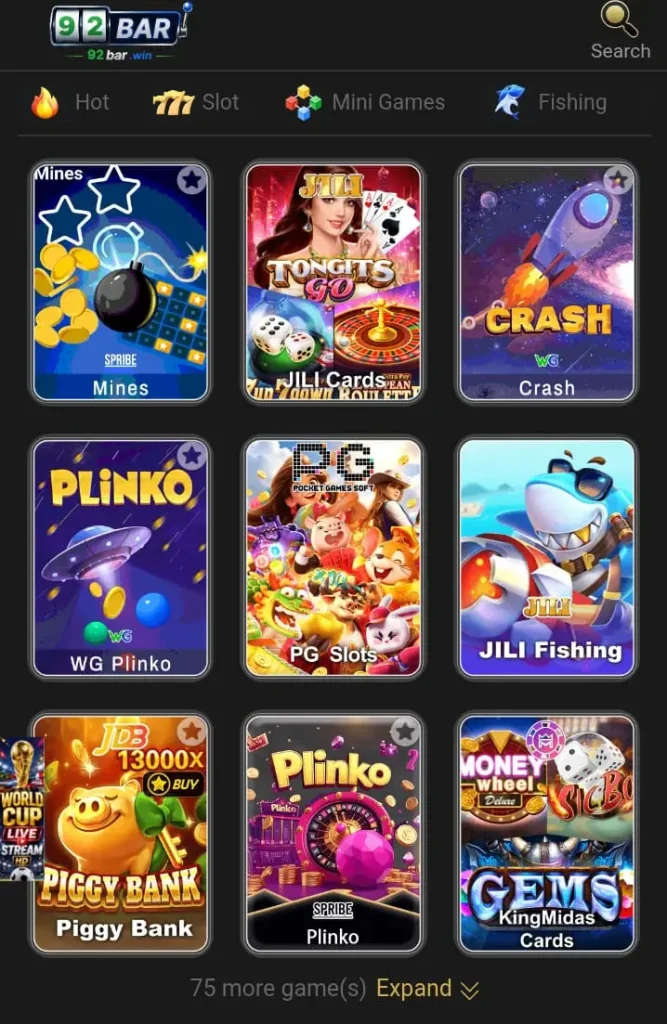 Games Available in 92Bar Game