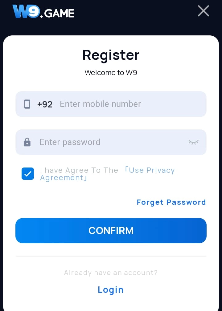 W9 Game Registration
