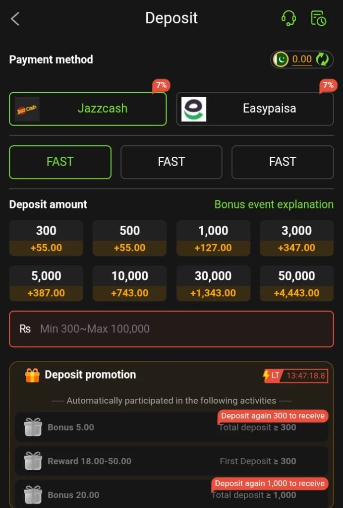 666A Game Deposit Methods