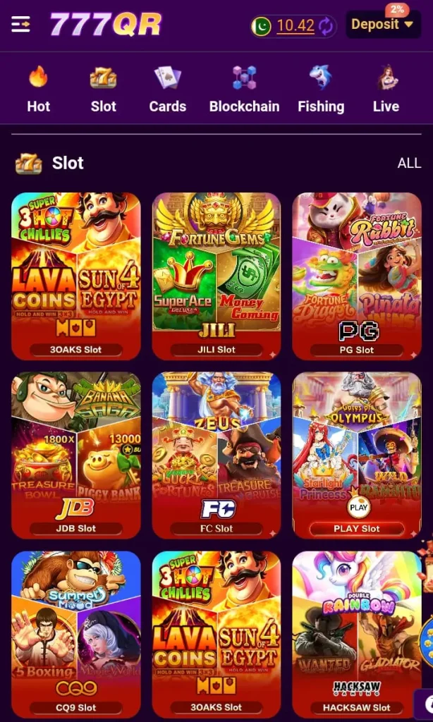 777QR Game Categories