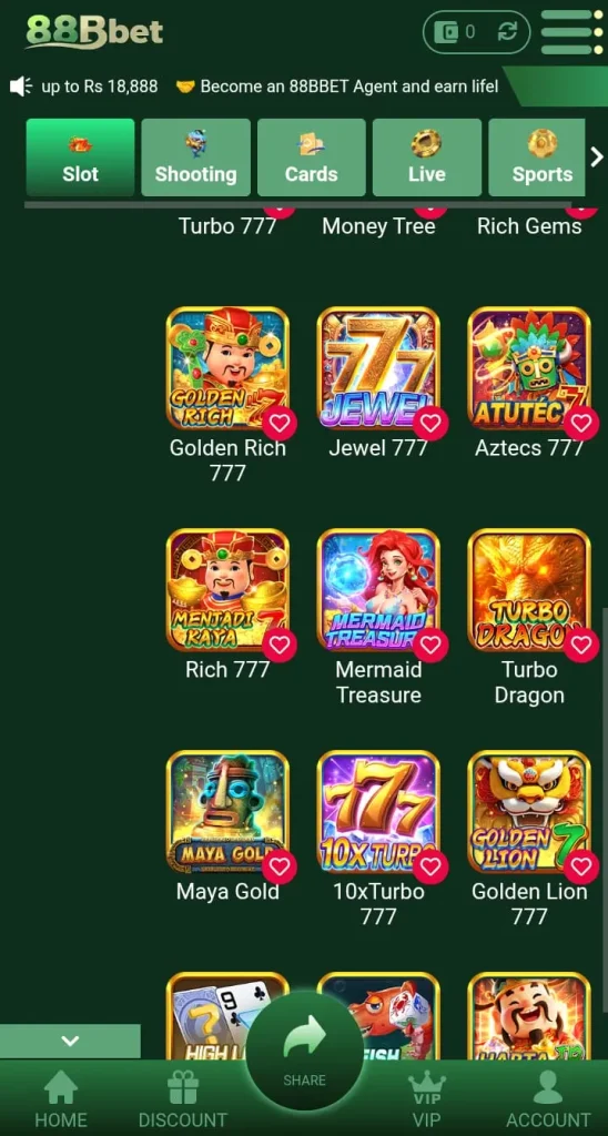 Games Available on 88Bbet