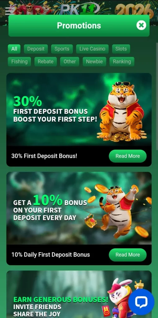 PK11 Game Bonuses