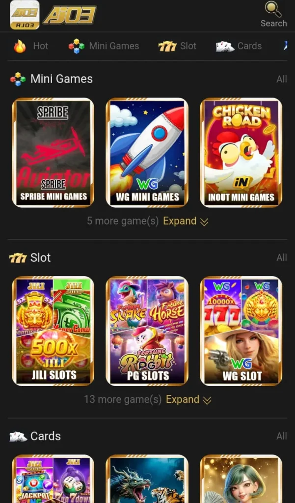 AJ03 Game and Mobile Experience